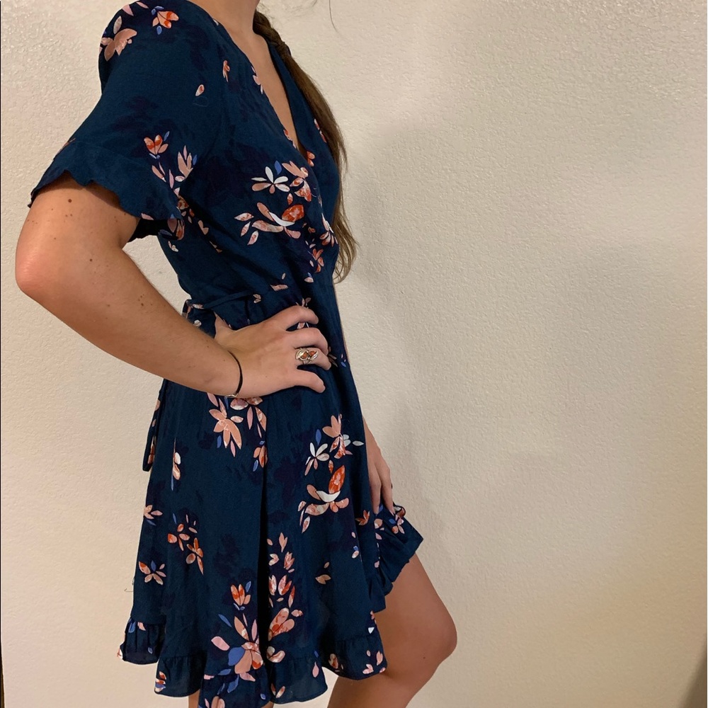 Lulu's Navy Floral Mini Dress